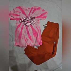 OSU-Cowboys ladies joggers size MediumTie-dye pink Oklahoma State shirt ladies